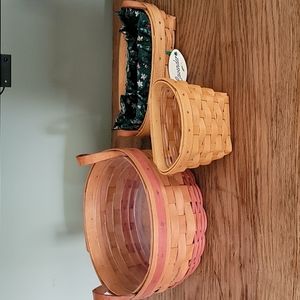 Three Longaberger baskets